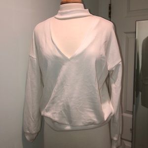 Forever 21 White Sweater with Choker